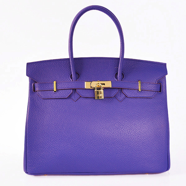 H35LSSG Hermes Birkin 35CM pelle Clemence in zaffiro con Gol